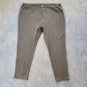 Basic Editions Leggings Pants Womens Plus 3X Gray Cotton Spandex Stretch Ankle
